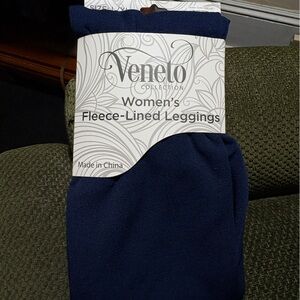 Via Veneto Women's Fleece-Lined Leggings - Navy